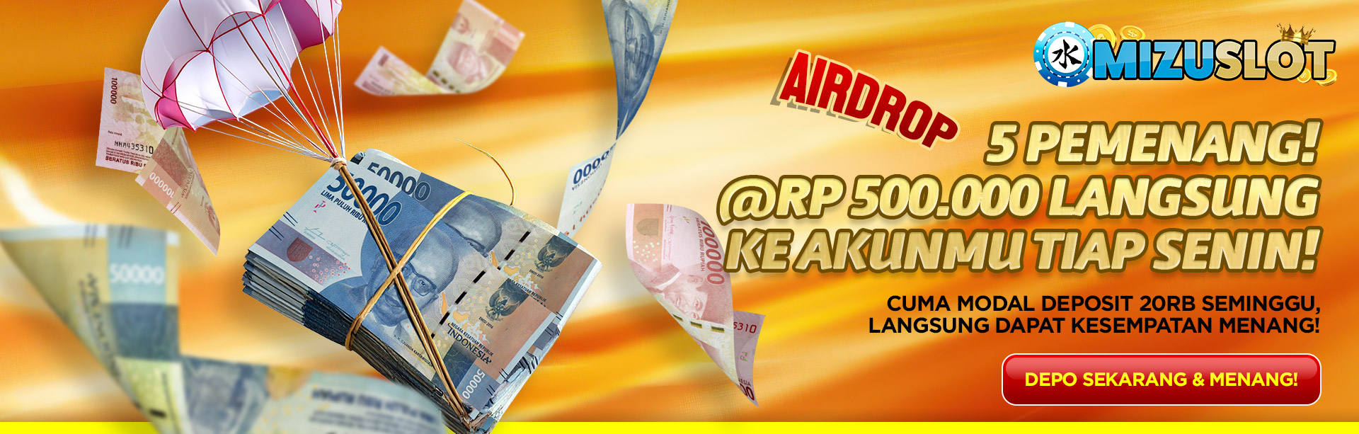 Airdop Saldo Mingguan MIZUSLOT - Total 20 Juta/Bulan!