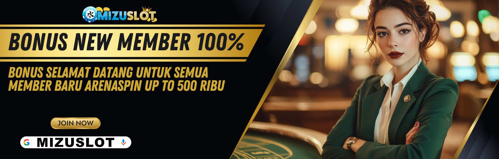 Welcome Bonus 100% ARENASPIN X MIZUSLOT